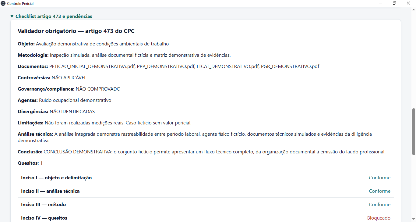 Validação do artigo 473 antes da emissão